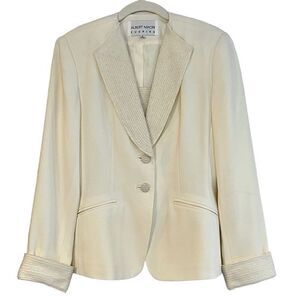 Albert Nipon Evening Cream Beaded Women’s Blazer Size 4